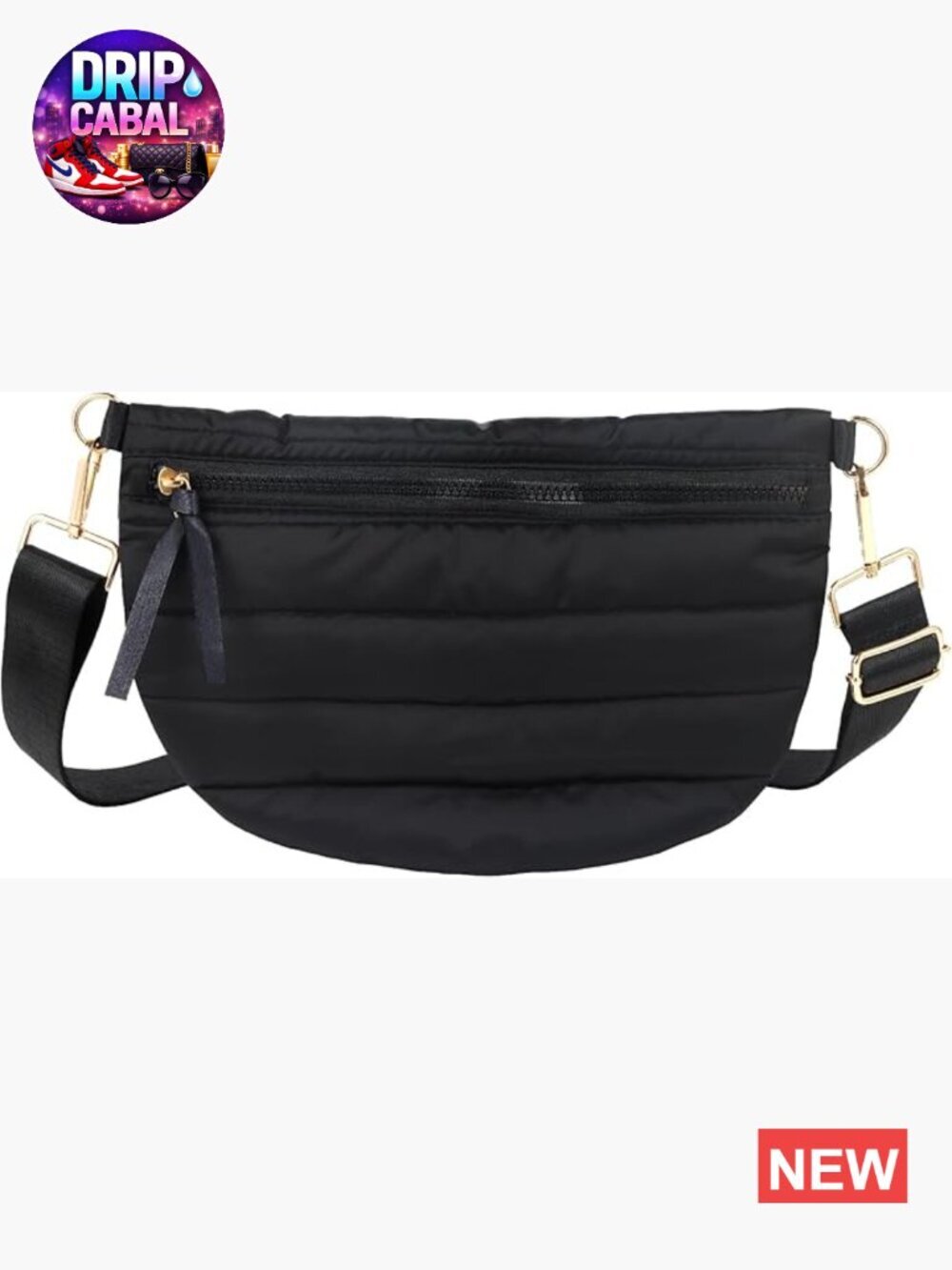 Quilted Crossbody Bag Puffer Fanny Pack Sling Bag with Zipper Pockets